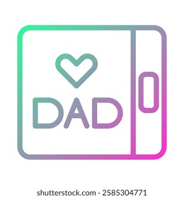 Dad Love Heart Gradient Card Father's Day Gift