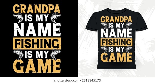 Dad Lover Father's Day Funny Fishing Fisherman Retro Vintage Fish T-shirt Design 