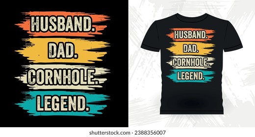 Dad Lover Father's Day Funny Cornhole Player Retro Vintage Cornhole T-shirt Design
