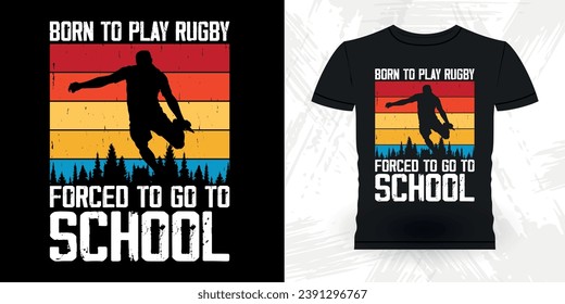 Dad Lover Father's Day Funny Rugby Player Coach Vintage Rugby Player T-shirt Design