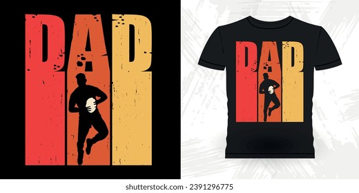 Dad Lover Father's Day Funny Rugby Player Coach Vintage Rugby Player T-shirt Design