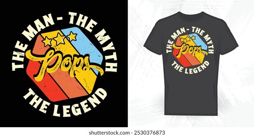 Dad Lover Father's Day Funny  he Man The Myth The Legend Vintage Father's Day T-shirt Design