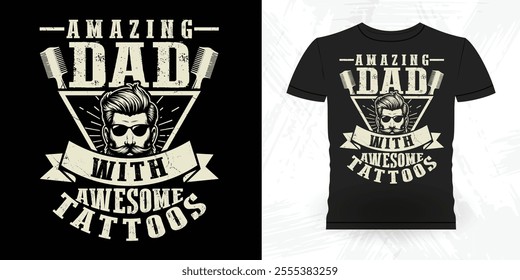 Dad Lover Father's Day Funny Retro Vintage Beard T-shirt Design