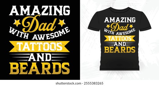 Dad Lover Father's Day Funny Retro Vintage Beard T-shirt Design