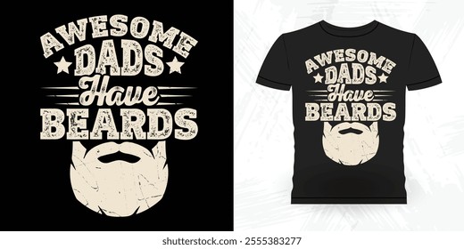 Dad Lover Father's Day Funny Retro Vintage Beard T-shirt Design