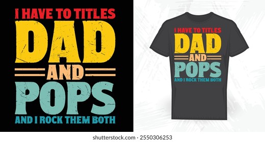 Dad Lover Father's Day Vintage Retirement Father's Day T-shirt Design