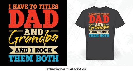 Dad Lover Father's Day Vintage Retirement Father's Day T-shirt Design