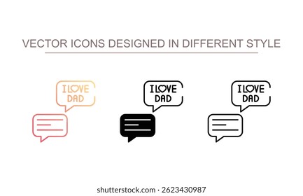 Dad Message icon design with white background stock illustration