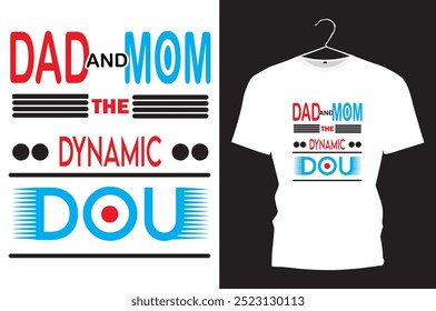 Papa und Mama. beste Mutter und Vater. Mom Dad je. T-Shirt-Design.