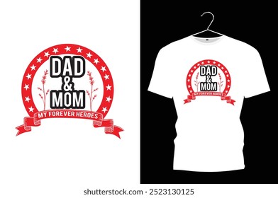 Papa und Mama. beste Mutter und Vater. Mom Dad je. T-Shirt-Design.