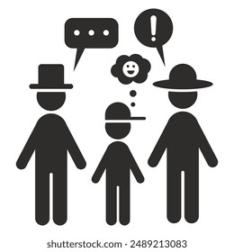 dad mom and child icon, family symbol, flat vector illustration on white background