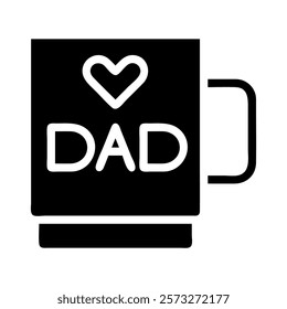 Dad mug with heart symbol. Concept of Father's Day, love, and family.