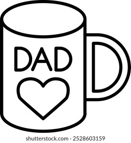 DAD Mug Vector Illustration Detailed Icon