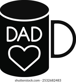 DAD Mug Vector Illustration Detailed Icon