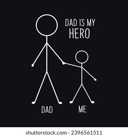 Dad is my hero typography kids t-shirt design, Cool father's day gift t-shirt