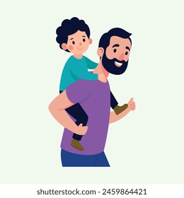 Dad is my superhero Fathers Day Daddy Carrying Son on Shoulder