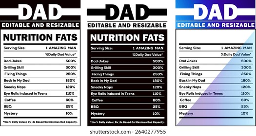 Dad Nutrition Facts, DAD nutrition Facts Happy dad nutrition facts best dad nutrition facts