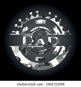 Dad on grey camouflage pattern