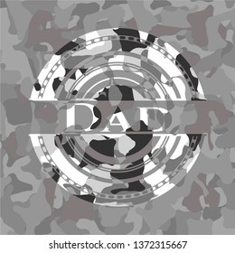 Dad on grey camouflaged pattern