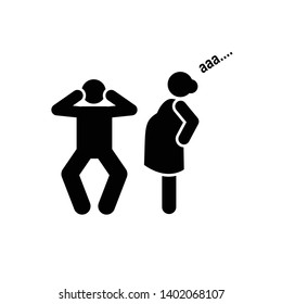 Dad, pain, woman, angry icon. Element of maternity icon. Premium quality graphic design icon. Signs and symbols collection icon for websites, web design, mobile app
