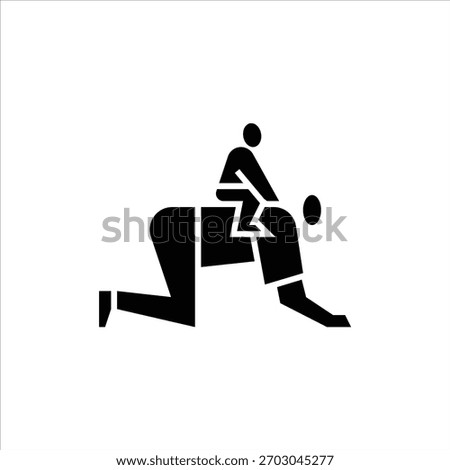 Dad playing with child glyph icon. playing with baby illustration.