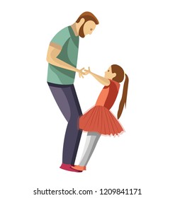 
A dad playing kid games with his daughter 
