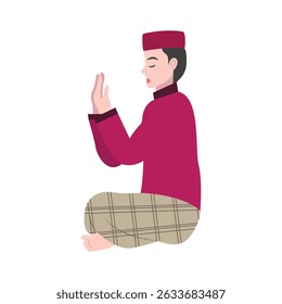 Papai está rezando ilustração boa para panfletos eventos da comunidade e com tema islâmico