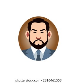 dad professional business man character avatar vector illustration template design