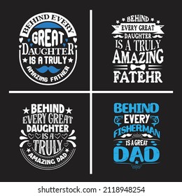 Dad Quotes Clipart vector design bundle. Father's day typographic slogan design vector.