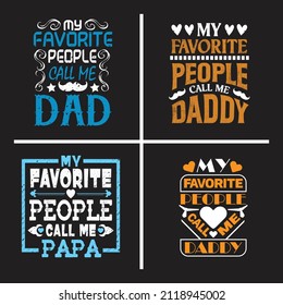 Dad quotes vector bundle, Father's day saying design vector.