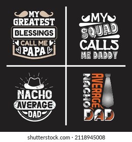 Dad quotes vector bundle, Father's day saying design vector.