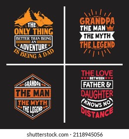 Dad quotes vector bundle, Father's day saying design vector.