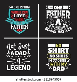 Dad quotes vector bundle, Father's day saying design vector.