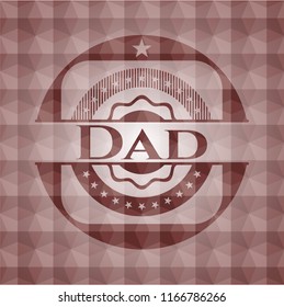 Dad red seamless geometric emblem.