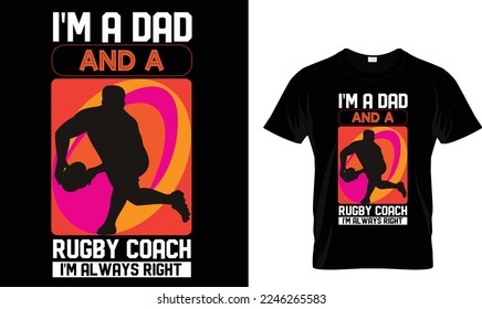 Soy papá y un rugby... Plantilla de diseño de camisetas