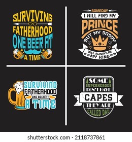 Dad saying design bundle vector, Father's day typographic quotes design bundle vector.