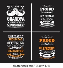 Dad sayings bundle design vector.