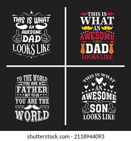Dad sayings bundle design vector.