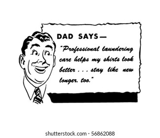 Dad Says - Retro Spokesman - Clip Art