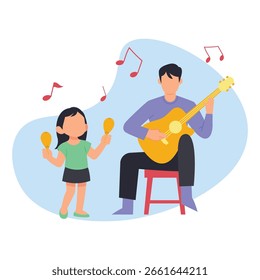 Papá cantando Ilustración vectorial que puede modificar o editar fácilmente
