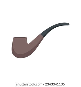 Dad smoke pipe icon flat vector. Old wood. Smoker pipe isolated