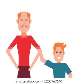 dad and son character fathers day