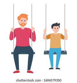 
Dad son, enjoyment Vector Illustration icon which can be easily modified
