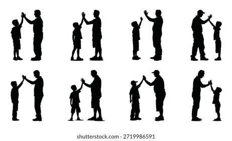 Papá e hijo de alta silueta de cinco Clips de arte conjunto Padre y 