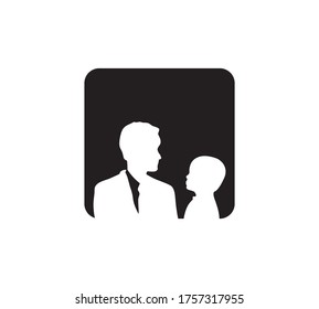 dad and son logo vector concept.