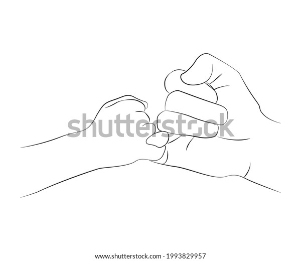 Dad Son Pinky Promise Stock Vector Royalty Free 1993829957 Shutterstock 