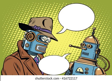Dad and son robots
