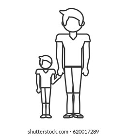 dad and son style outline