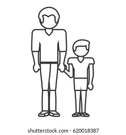 dad and son style outline