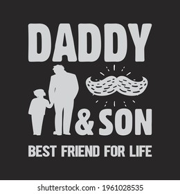 DAD and SON Vector Typography T-shirt Design 